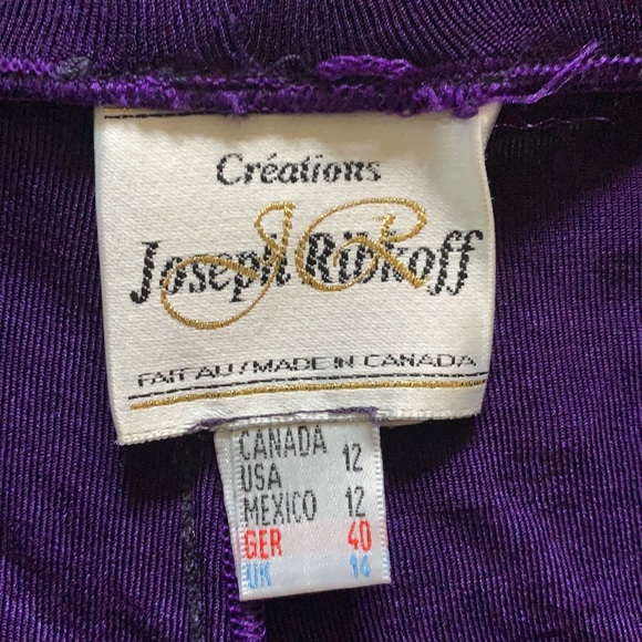 J.RIBKOFF SZ 12 PURPLE DRESSY PANT ELASTIC AT WAIST 90% ACETATE 10% SPANDEX - Picture 2 of 2